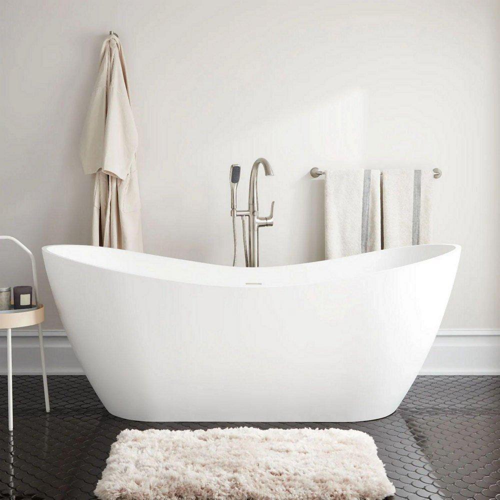 72 RESIN FREESTANDING DOUBLE SLIPPER AIR TUB - MATTE FINISH 