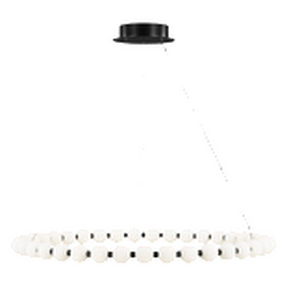 Visual Comfort & Co. Modern Nightshade Black 2-4/5 x 42-2/5 in. 50W 1-Tier 1-Light Integrated LED Transitional Chandelier 