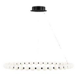 2-4/5 x 42-2/5 in. 50W 1-Tier 1-Light Integrated LED Transitional Chandelier in Nightshade Black
