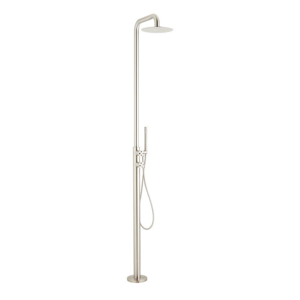 Freestanding Outdoor Shower Panel with Square Neck and Hand Shower 