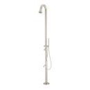 Freestanding Outdoor Shower Panel with Curved Neck and Hand Shower 