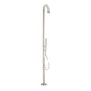 Freestanding Outdoor Shower Panel with Curved Neck and Hand Shower 