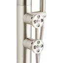 Freestanding Outdoor Shower Panel with Curved Neck and Hand Shower 