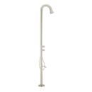 Freestanding Outdoor Shower Panel with Curved Neck and Hand Shower 
