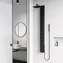 5 IN SQUARE SPRAY HEAD WATERFALL SHOWER SYSTEM WITH TUB FILLER IN MATTE BLACK 