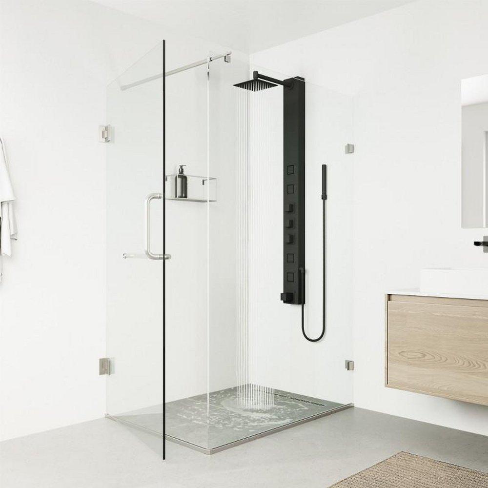 VIGO Matte Black Three Handle Single Function Shower System 