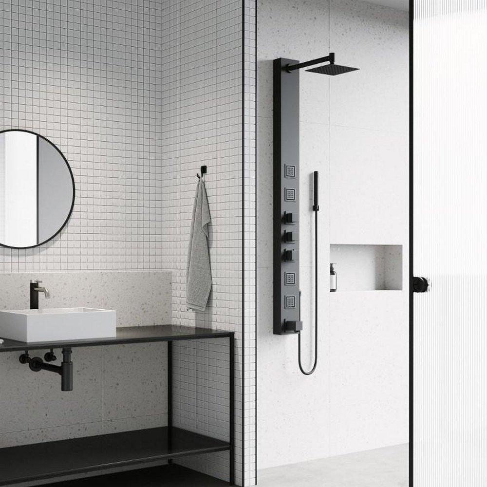 VIGO Matte Black Three Handle Single Function Shower System 
