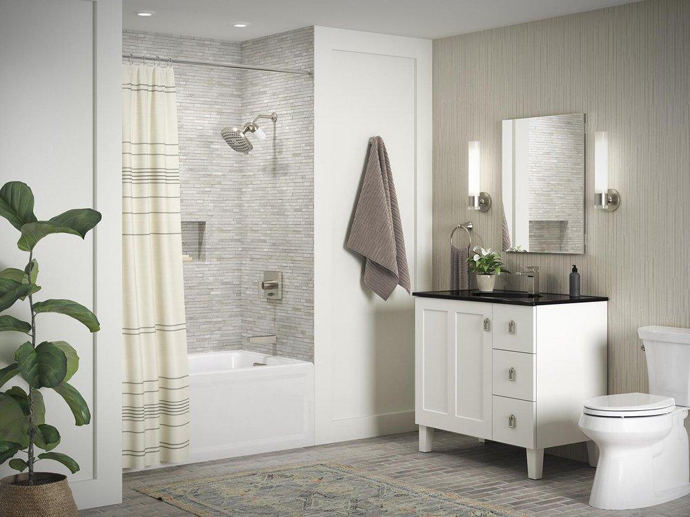 KOHLER Vibrant&reg; Brushed Nickel Single Handle Bathtub & Shower Faucet (Trim Only) 