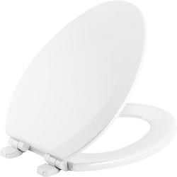 Elongated Wood Toilet Seat in White