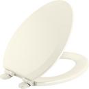 Elongated Wood Toilet Seat in Biscuit