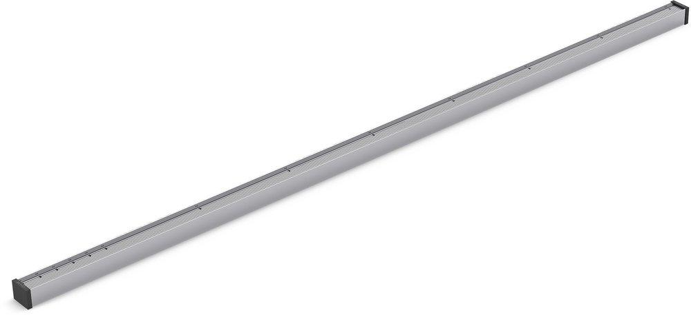 1-1/4 in. x 48 in. Linear Drain Grate with Tile In Panel in Bright Silver 