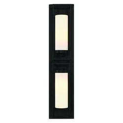 60W 2-Light 36 in. Outdoor Wall Sconce in Satin Black