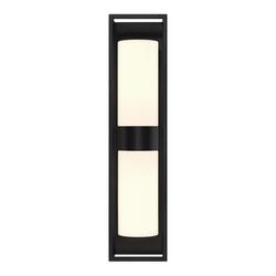 60W 2-Light 23-1/4 in. Outdoor Wall Sconce in Satin Black