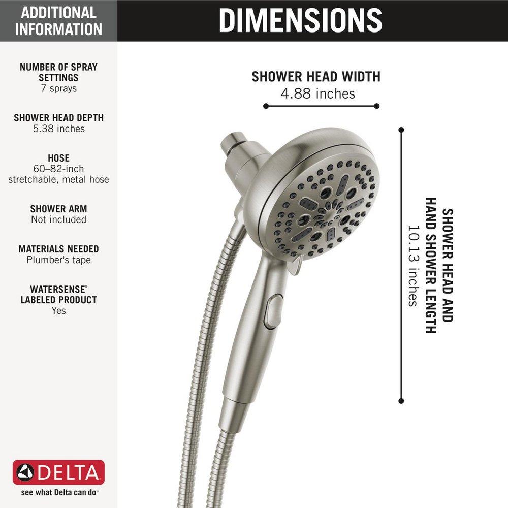 Delta Faucet Brilliance Stainless Multi Function Hand Shower 