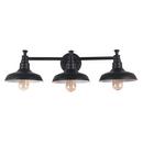 Design House Matte Black 180W 3-Light Medium E-26 Vanity Fixture 