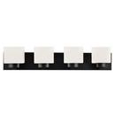 60W 4-Light Medium E-26 Vanity Fixture with Frosted Glass in Matte Black