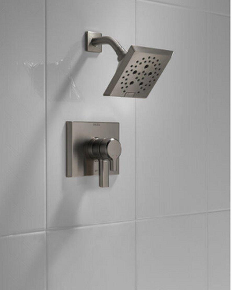 Delta Faucet Lumicoat Black Stainless Two Handle Multi Function Shower Faucet (Trim Only) 