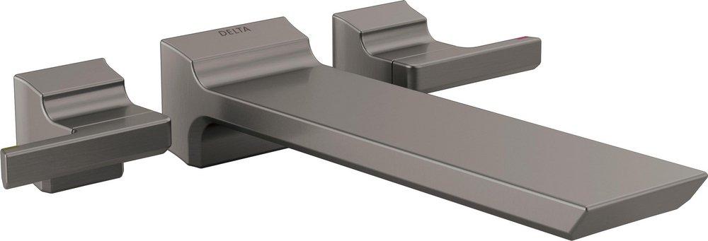Delta Faucet Lumicoat&reg; Black Stainless Two Handle Wall Mount Tub Filler 