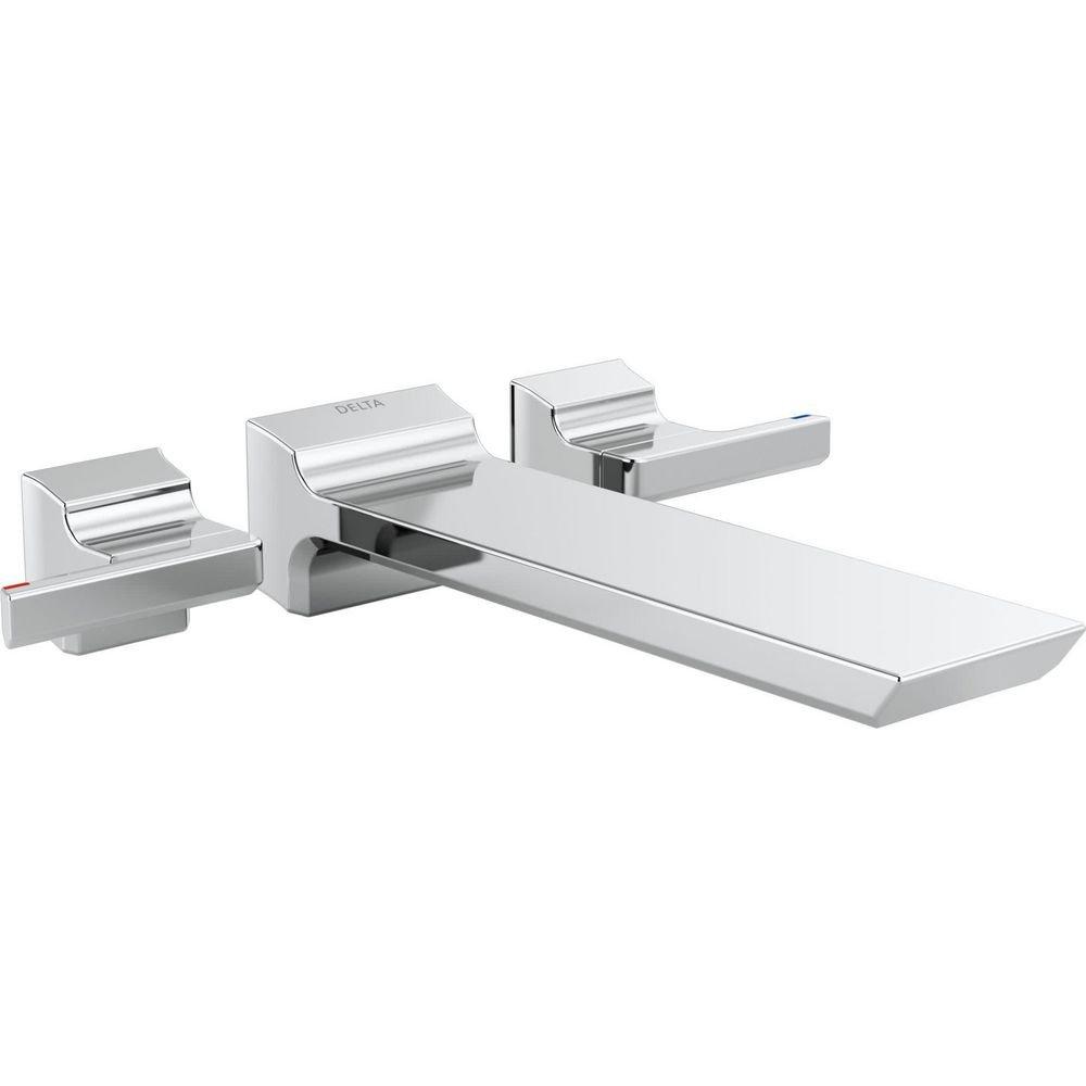 Delta Faucet Lumicoat Chrome Two Handle Wall Mount Tub Filler 
