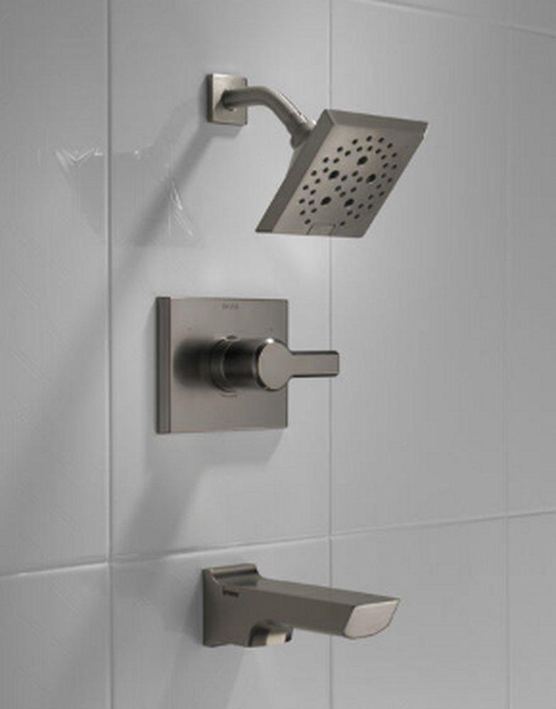 Delta Faucet Lumicoat Black Stainless Single Handle Multi Function Bathtub & Shower Faucet (Trim Only) 