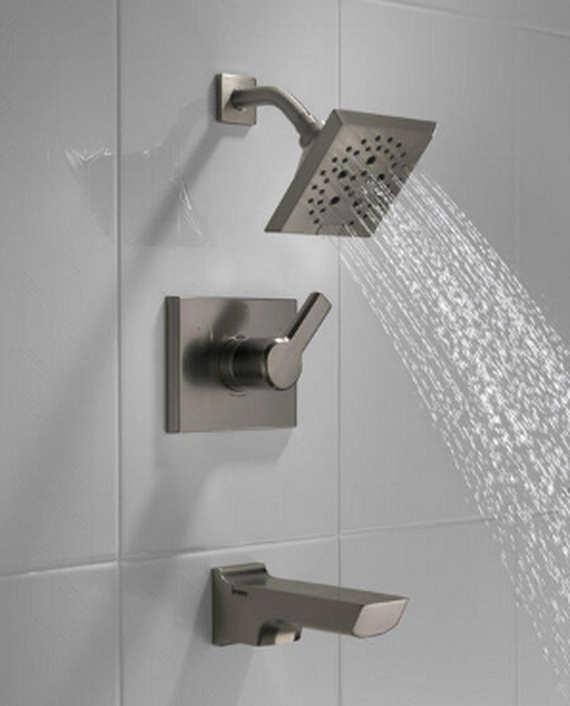 Delta Faucet Lumicoat Black Stainless Single Handle Multi Function Bathtub & Shower Faucet (Trim Only) 