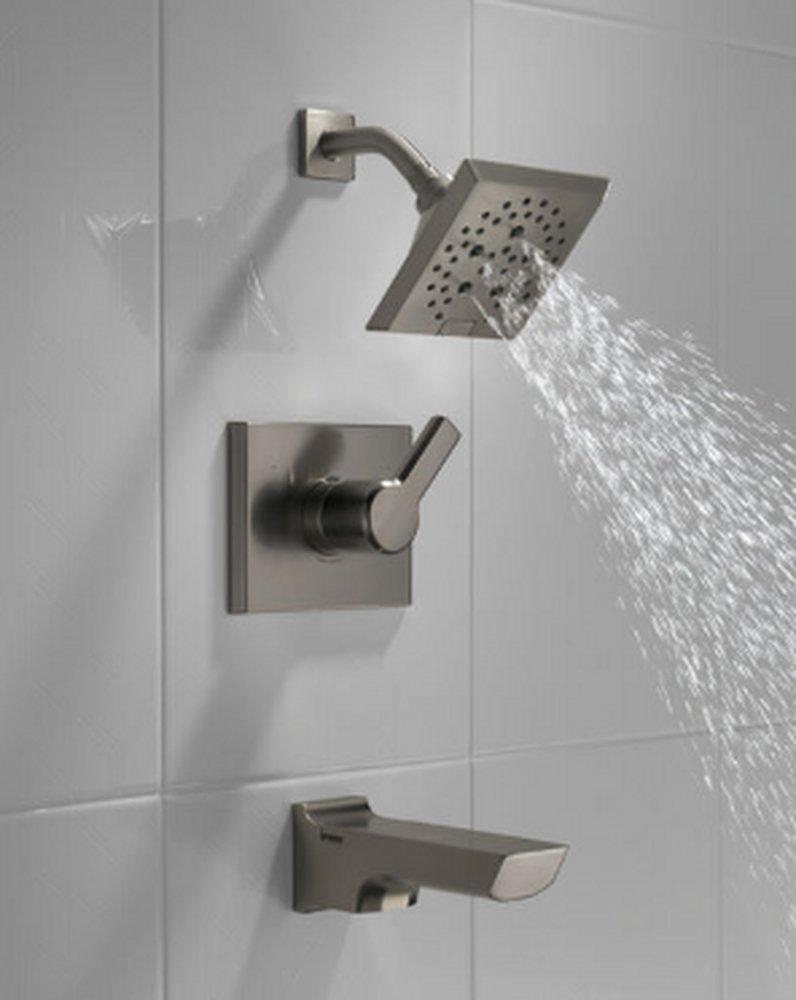 Delta Faucet Lumicoat Black Stainless Single Handle Multi Function Bathtub & Shower Faucet (Trim Only) 