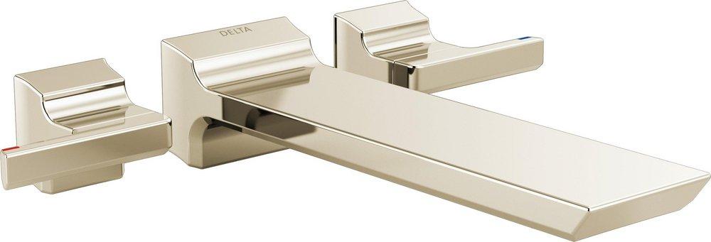 Delta Faucet Lumicoat Polished Nickel Two Handle Wall Mount Tub Filler 
