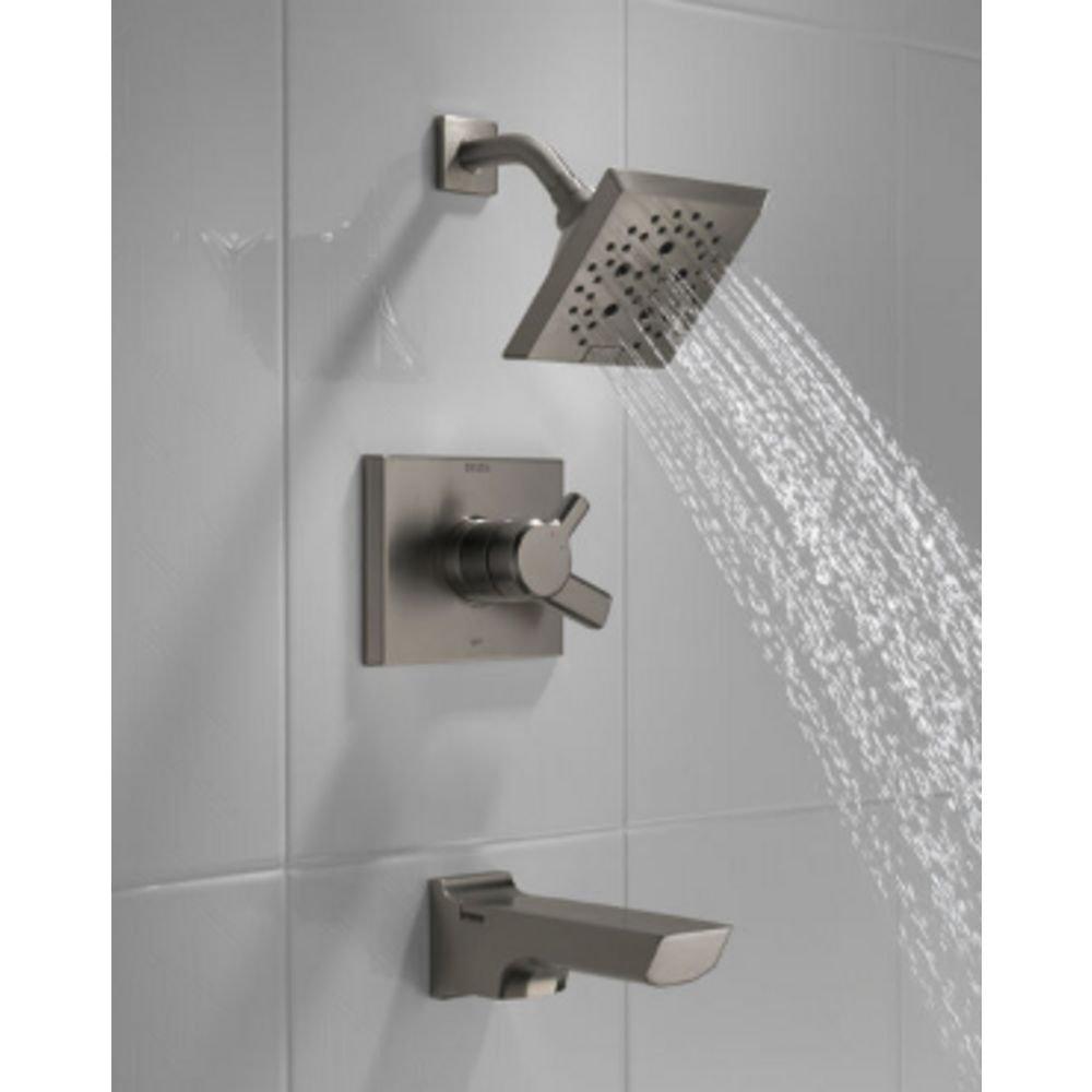 Delta Faucet Lumicoat Black Stainless Two Handle Multi Function Bathtub & Shower Faucet (Trim Only) 