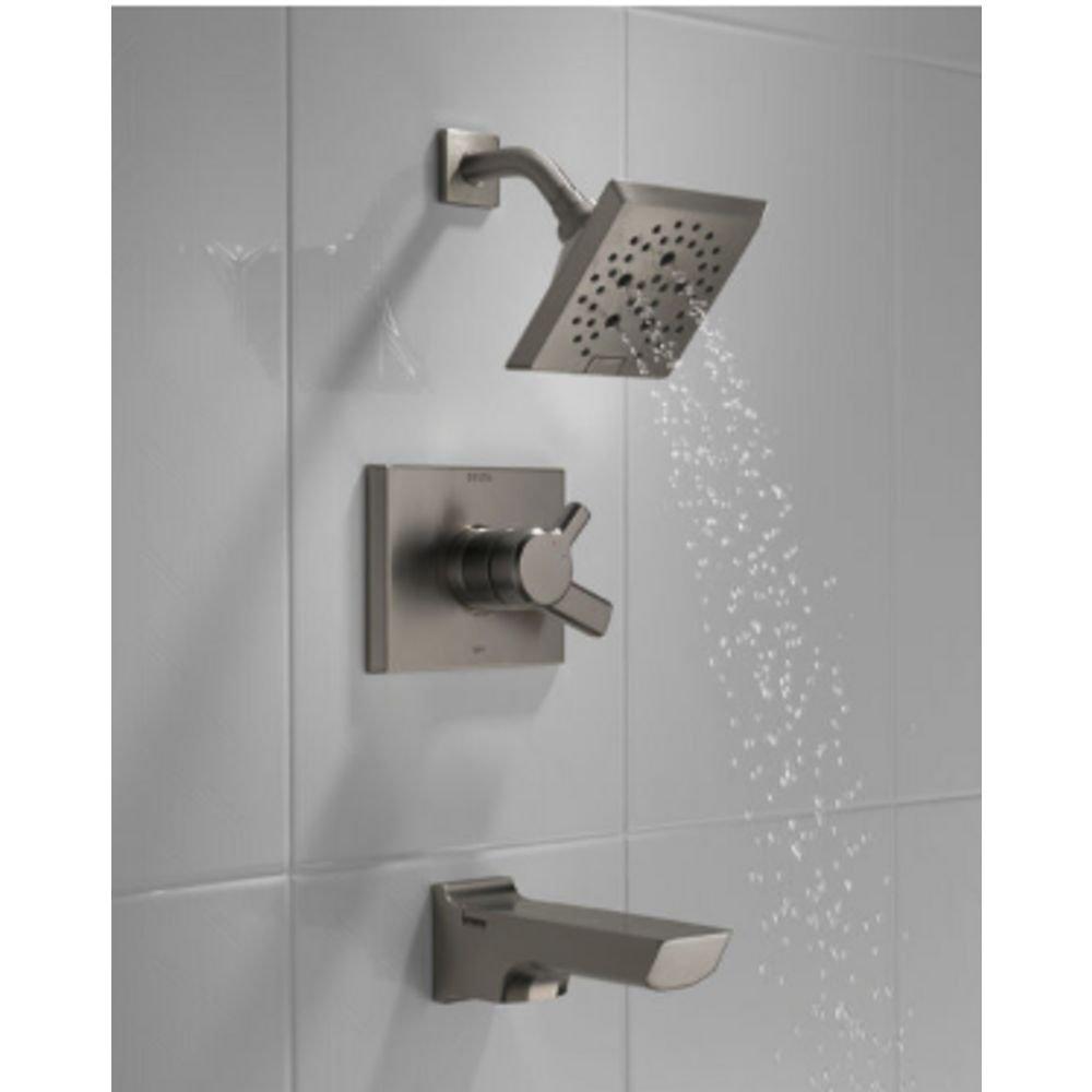 Delta Faucet Lumicoat Black Stainless Two Handle Multi Function Bathtub & Shower Faucet (Trim Only) 