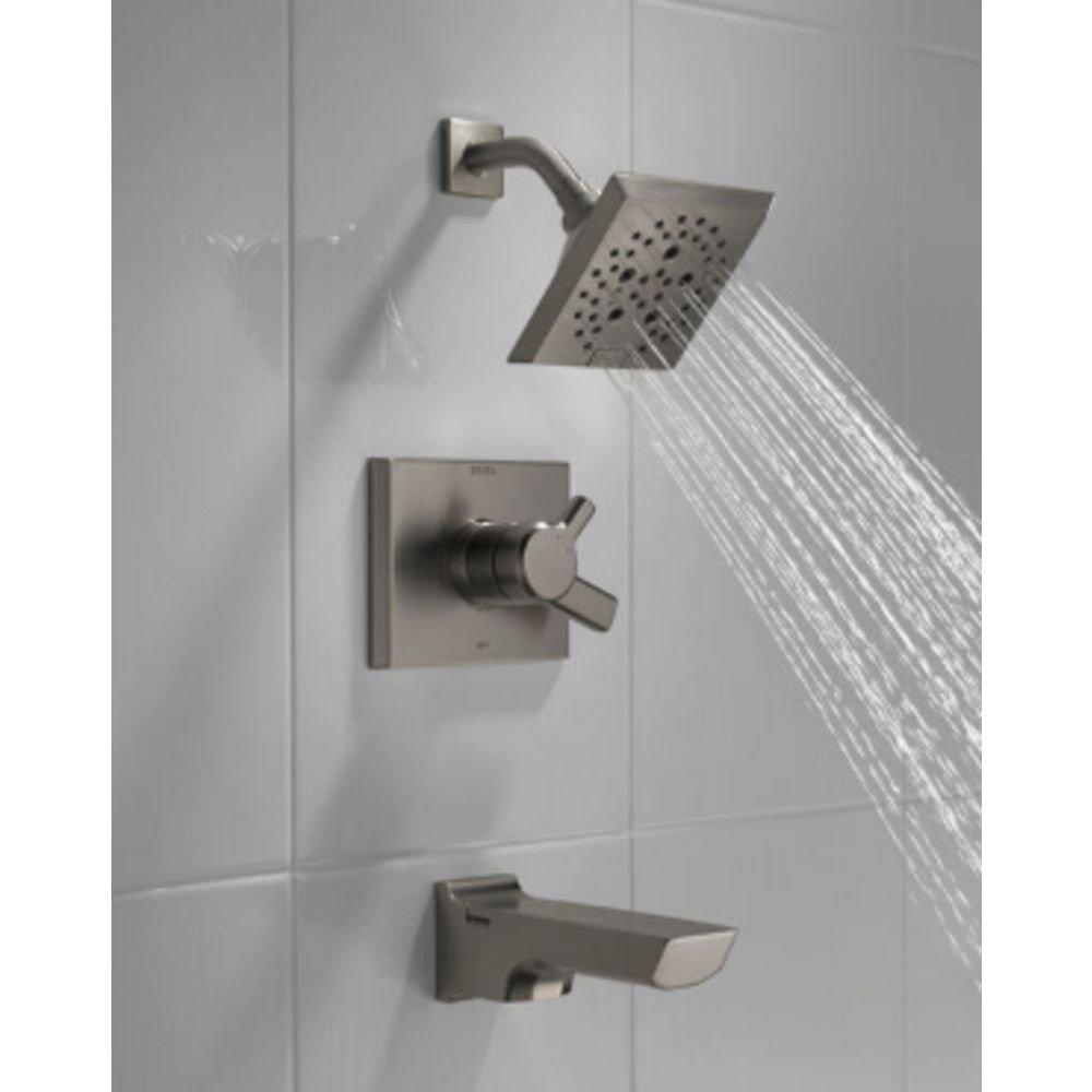 Delta Faucet Lumicoat Black Stainless Two Handle Multi Function Bathtub & Shower Faucet (Trim Only) 