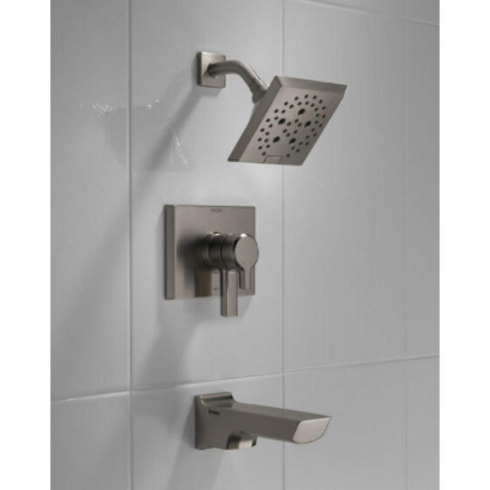 Delta Faucet Lumicoat Black Stainless Two Handle Multi Function Bathtub & Shower Faucet (Trim Only) 