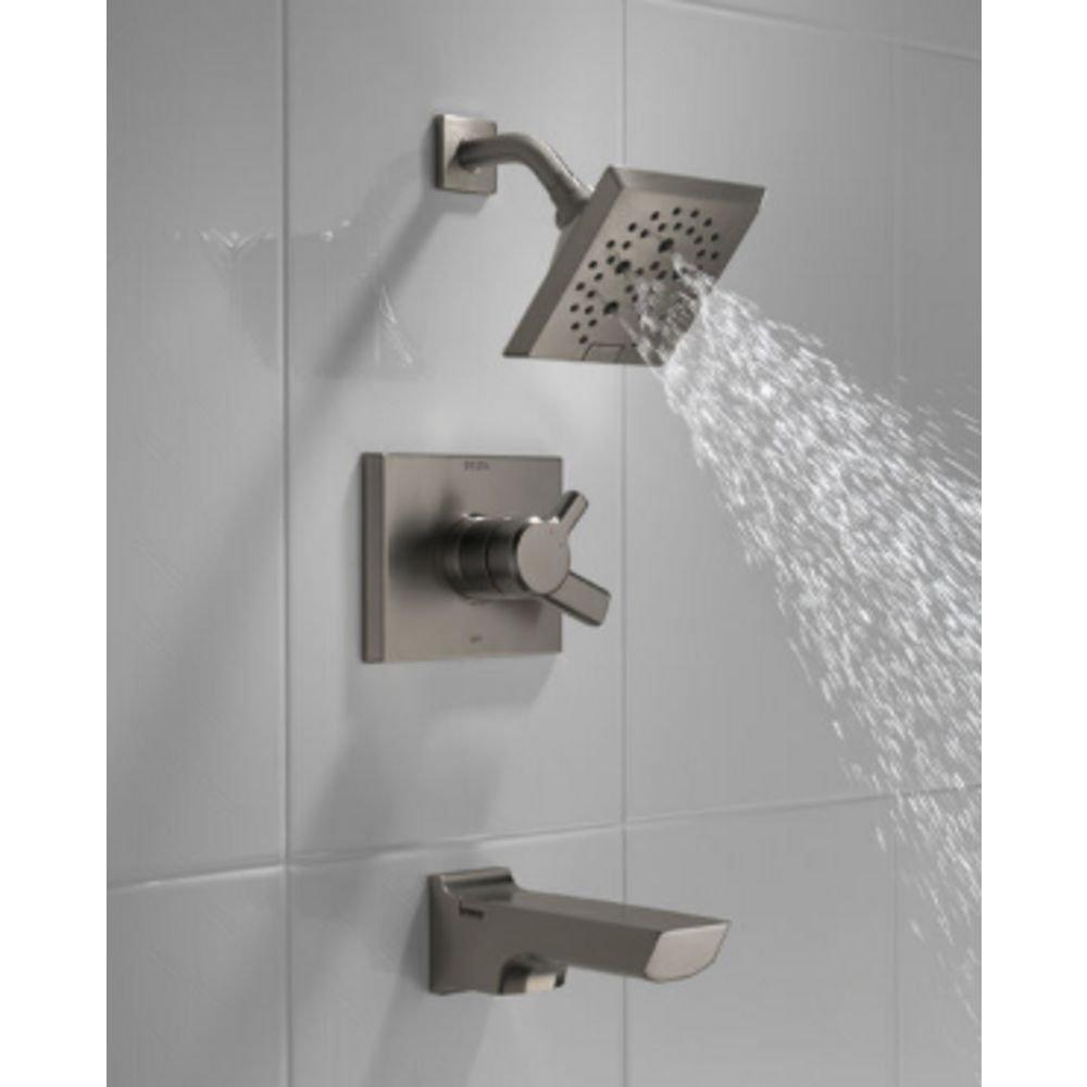 Delta Faucet Lumicoat Black Stainless Two Handle Multi Function Bathtub & Shower Faucet (Trim Only) 