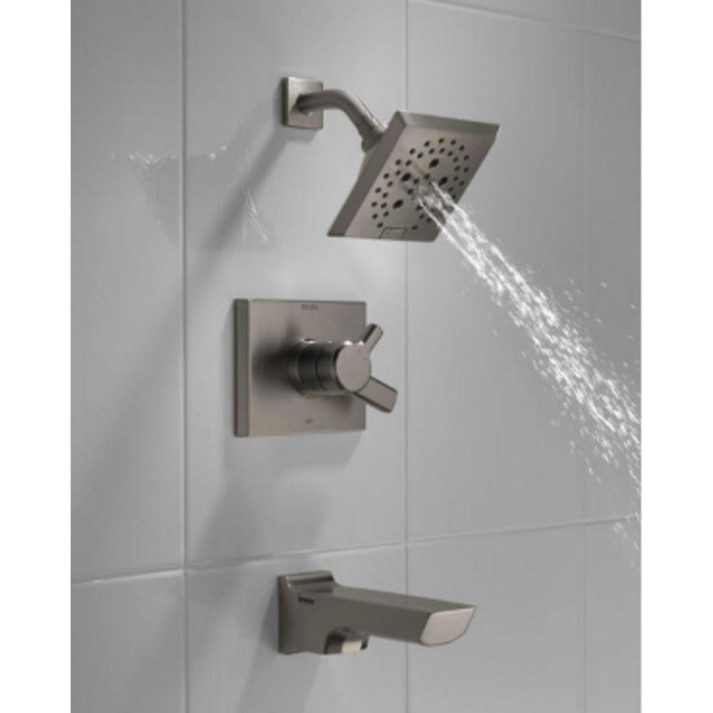 Delta Faucet Lumicoat Black Stainless Two Handle Multi Function Bathtub & Shower Faucet (Trim Only) 