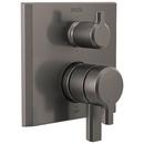 Three Handle Pressure Balancing Valve Trim with Integrated Diverter in Lumicoat® Black Stainless
