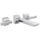 Two Handle Wall Mount Widespread Bathroom Sink Faucet in Lumicoat™ Chrome