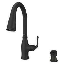 Single Handle Pull Down Kitchen Faucet in Matte Black