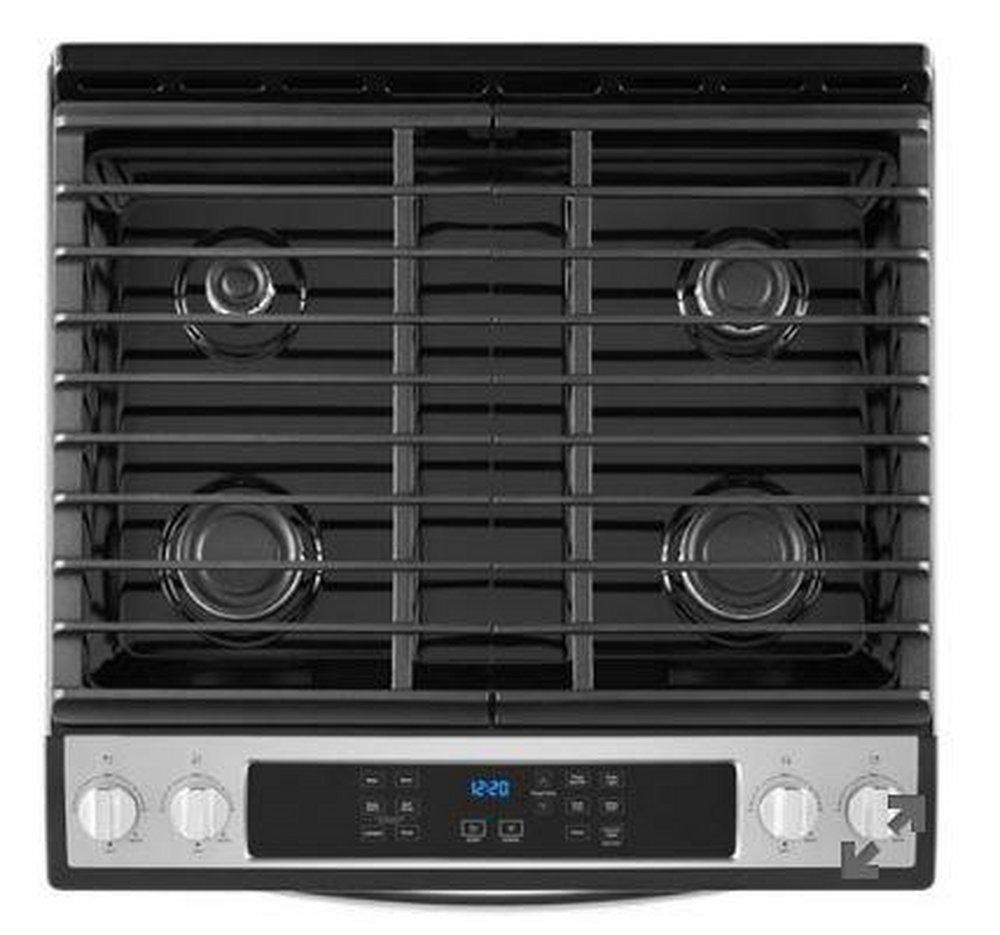 Whirlpool Stainless Steel 29-7/8 in. 5 cu. ft. 4-Burner Sealed Gas Slide-in Range 