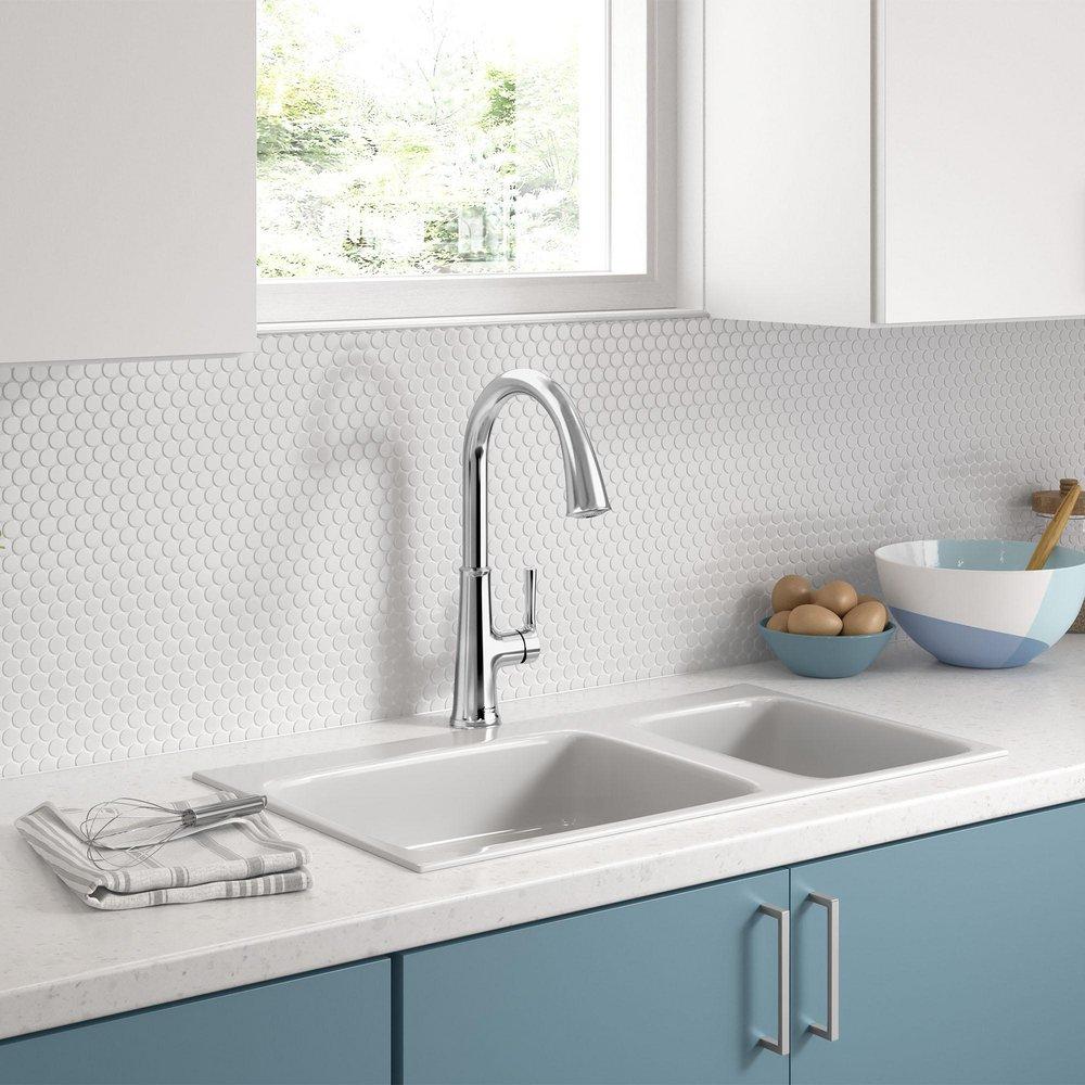 American Standard Stainless Steel Single Handle Pull Down Kitchen Faucet 