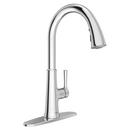 Single Handle Pull Down Kitchen Faucet in Stainless Steel
