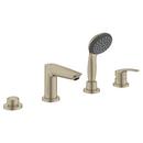 Single Handle Roman Tub Faucet with Handshower in Brushed Nickel