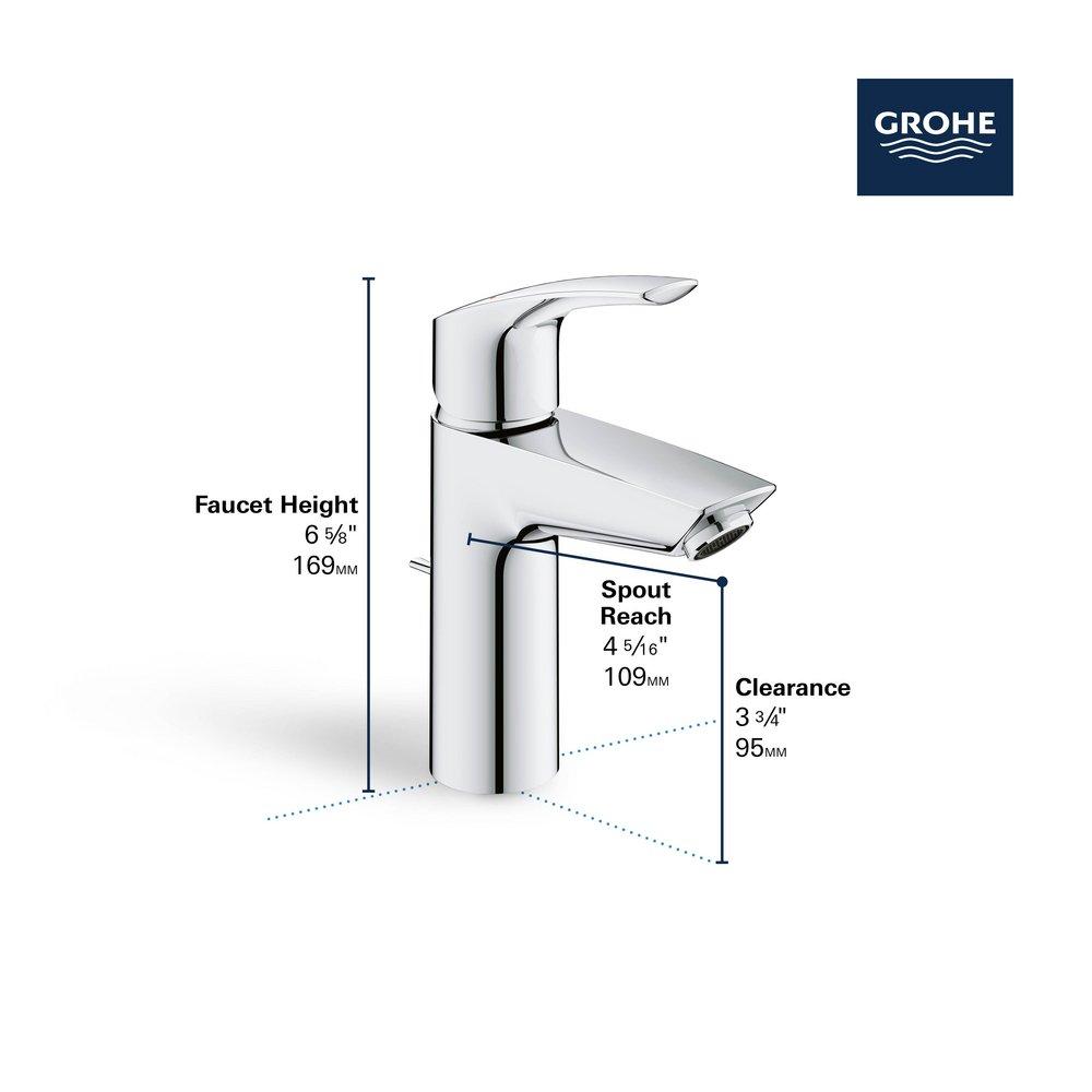 Single Handle Monoblock Bathroom Sink Faucet in StarLight&reg; Chrome 