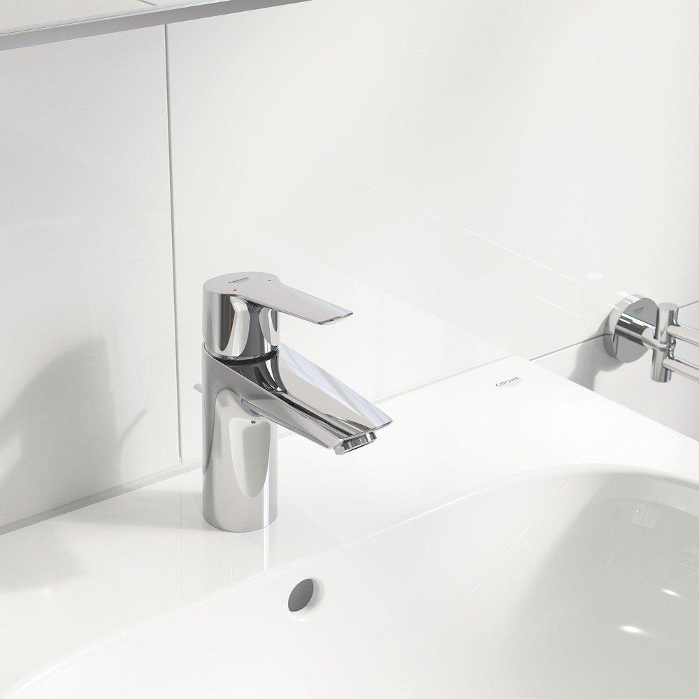 Single Handle Monoblock Bathroom Sink Faucet in StarLight&reg; Chrome 