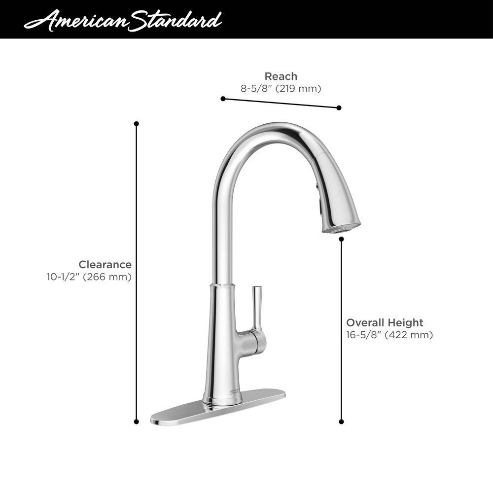 American Standard Polished Chrome Single Handle Pull Down Kitchen Faucet 