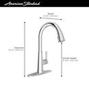 American Standard Polished Chrome Single Handle Pull Down Kitchen Faucet 