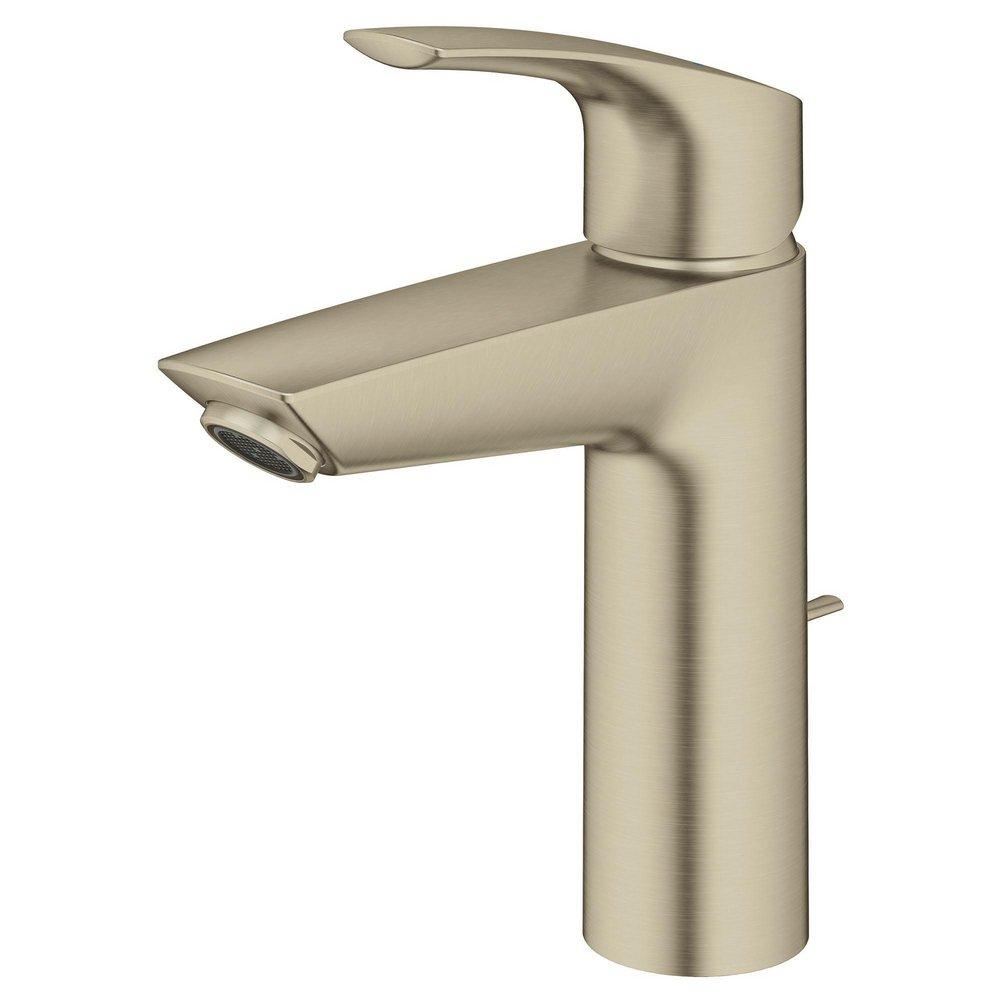 Single Handle Monoblock Bathroom Sink Faucet in Brushed Nickel 