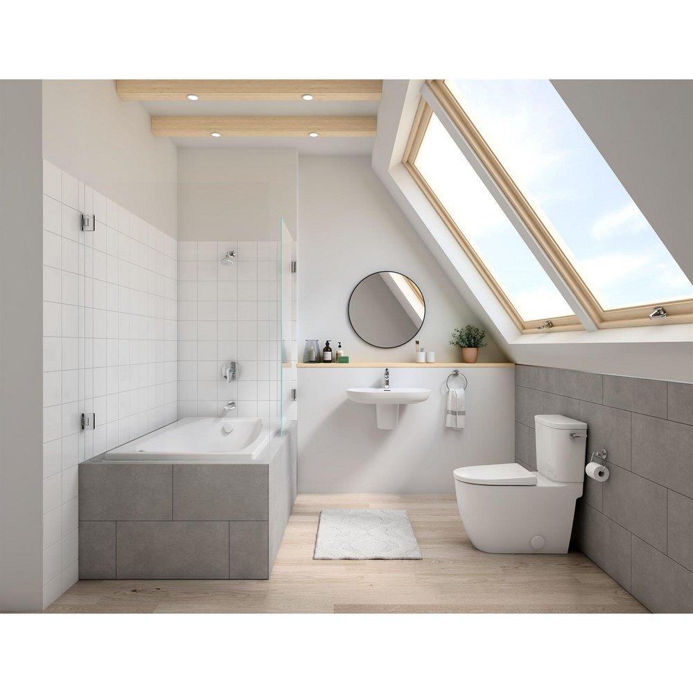 Single Handle Monoblock Bathroom Sink Faucet in Starlight Chrome 