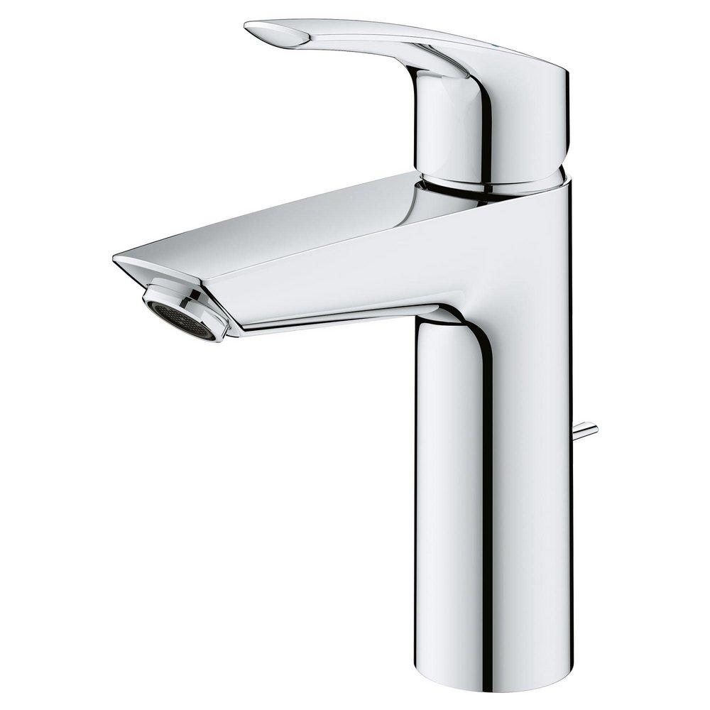 Single Handle Monoblock Bathroom Sink Faucet in Starlight Chrome 