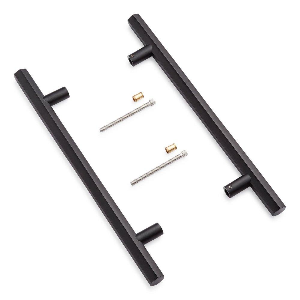 12 BACK TO BACK BRASS DOOR PULL SET BLACK 
