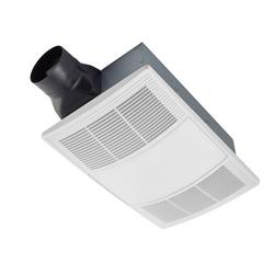 110 CFM Ceiling Mount Bathroom Exhaust Fan with Heater in White - 2 Sones