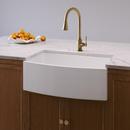 Signature Hardware White 47-1/4 x 18-1/2 in. No Hole Fireclay 3 Bowl Farmhouse and Apron Front Kitchen Sink 